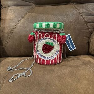 VIRAL Marshalls Beaded Raspberry Jam Bag with Chain